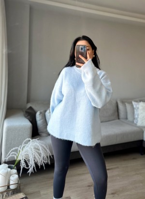 PREMİUM YUMUŞAK DOU KAZAK (BEBE MAVİSİ)