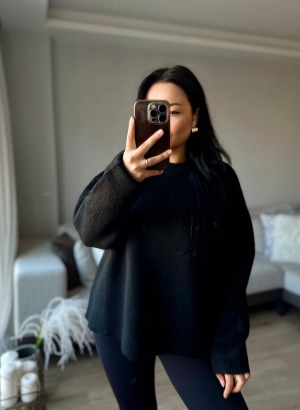 PREMİUM YUMUŞAK DOU KAZAK (Siyah)