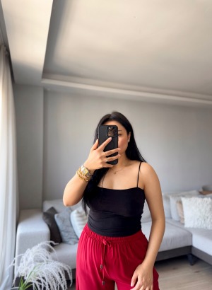 İP ASKILI PEDLİ CROPTOP