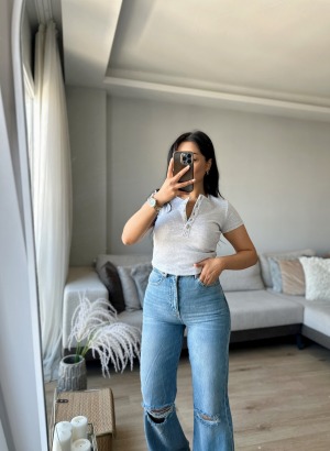 Dilvin Düğmeli Bluz