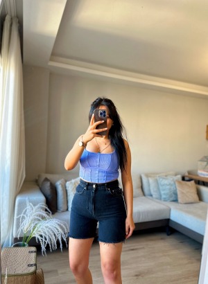 Orj Marka Denim Şort (Sİyah)