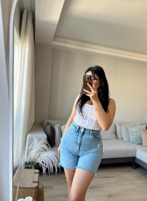 Orj Marka Denim Şort (Buz Mavisi)