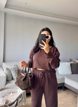 MODAL KUMAŞ RAHAT TAKIM (Acı kahve)