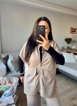 MODAL OYSHO YELEKLİ KUMAŞ TAKIM (Taş)