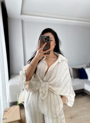 Gömlekli Keten Takım