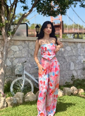 DESENLİ STRAPLEZ TAKIM