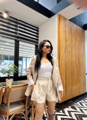 İçi Şardonlu Deri Şort