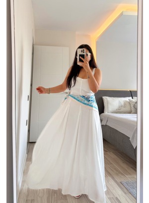 ASKILI MODAL KUMAŞ ELBİSE 