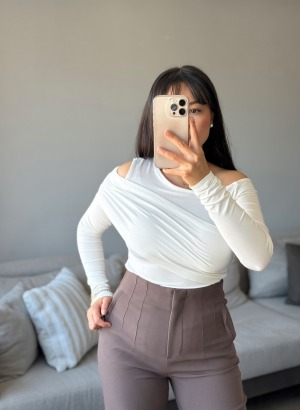 TEK OMZU AÇIK BADY (Açık Ekru)