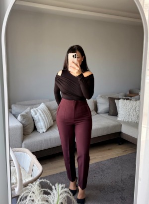 ZARA MODEL HAVUÇ PANTOLON (Mürdüm)