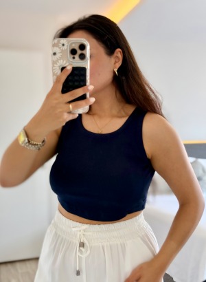 PEDLİ KAŞKORSE CROPTOP (LACİVERT)
