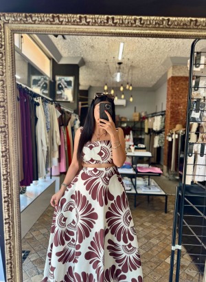 DESENLİ İKİLİ TAKIM (Kahve)