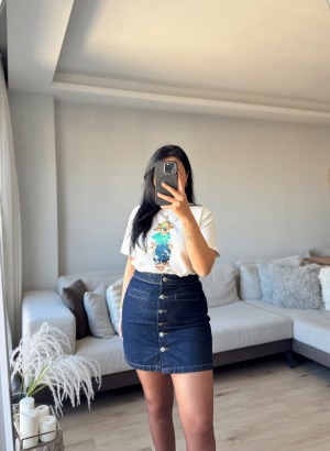 TEDDY BASKILI TİŞÖRT (Beyaz)