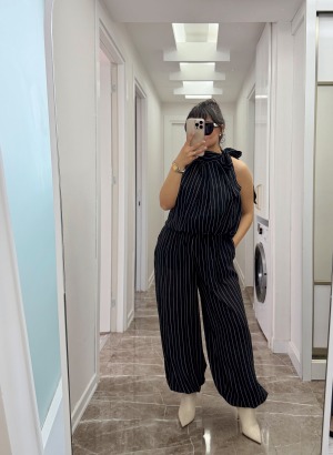 ÇİZGİLİ ŞALVAR MODEL PANTOLON