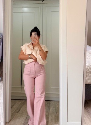 ORJ ZRA WİDE LEG JEAN (Pembe)