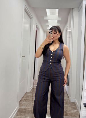 MARKA MUADİL ÇİZGİLİ YELEK TAKIM