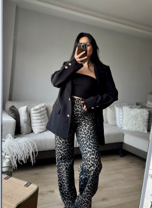 ZR STRAİGHT FİT JEAN (LEOPAR)